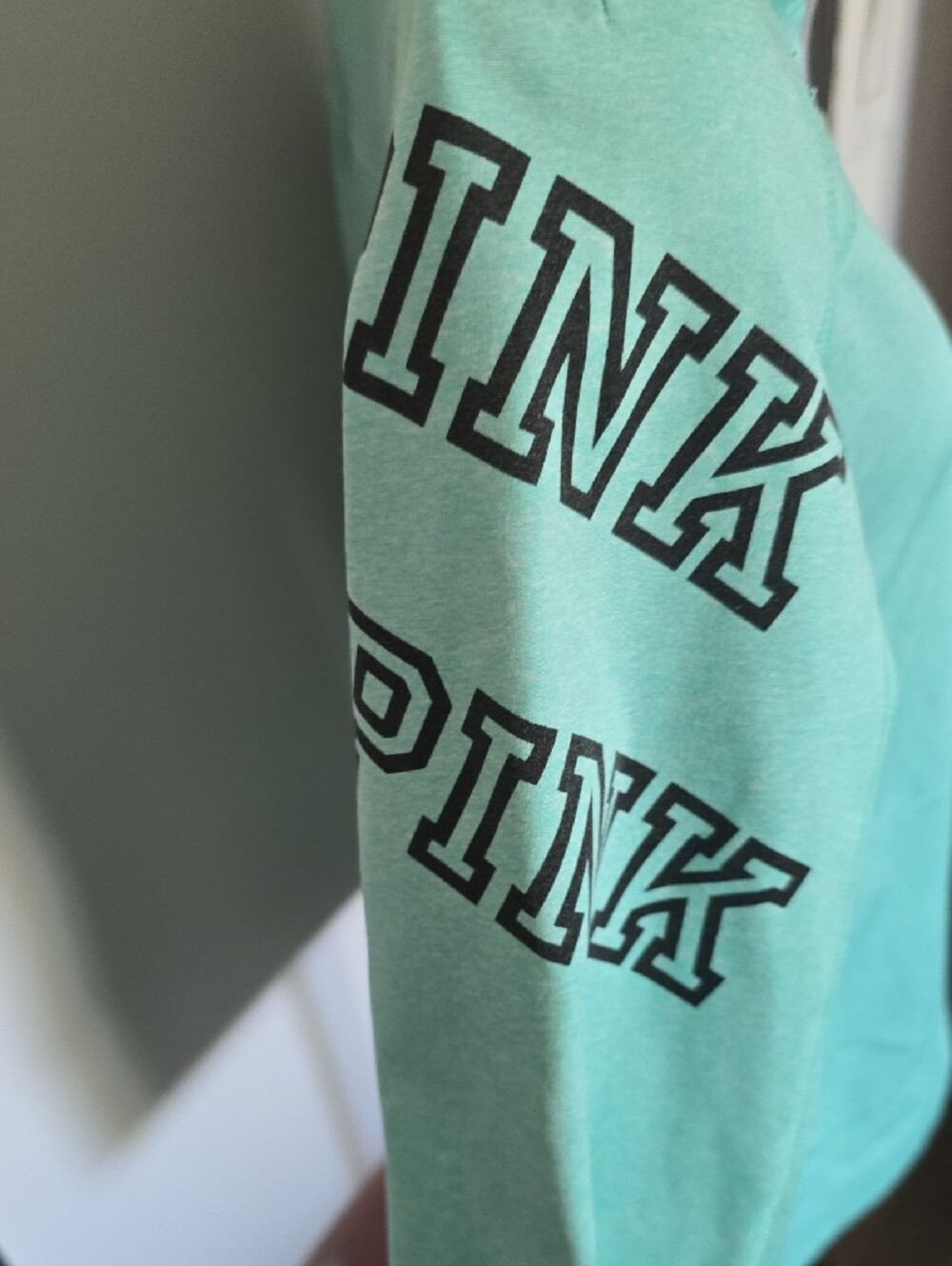 PINK Victoria's Secret Mint Green Quarter-Zip Pullover - Picture 5 of 6